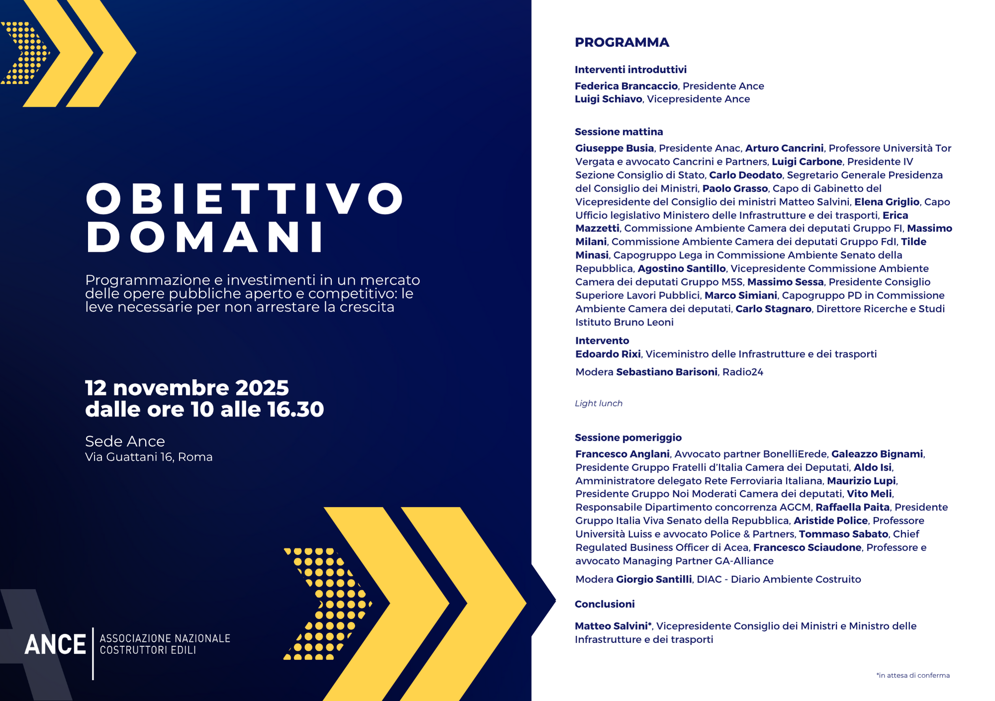 Obiettivo Domani: le proposte dell’Ance per il mercato dei lavori pubblici anche dopo il 2026